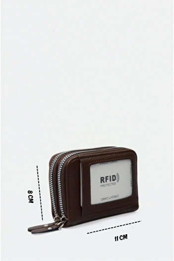 Mazel Design 4613 Multi-Slot Genuine Leather Card Holder Wallet with Rfid Protection, Zipper Closure, and Coin Compartment
