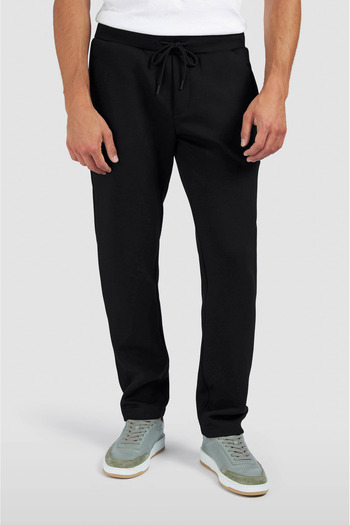 PAUL&SHARK Men's Regular Fit Shark Logo Black-Silver Pants with Elastic Waist and Drawstring 15311837-11D