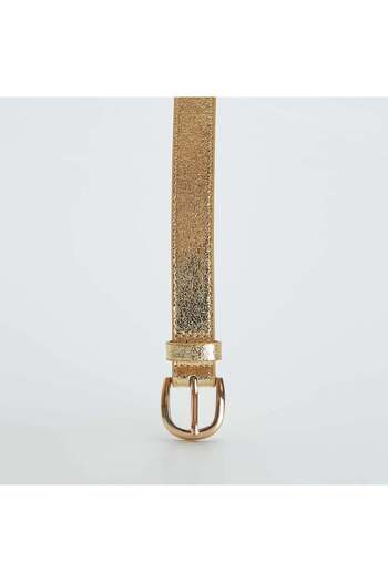 KIABI Iridescent textured belt BEIGE