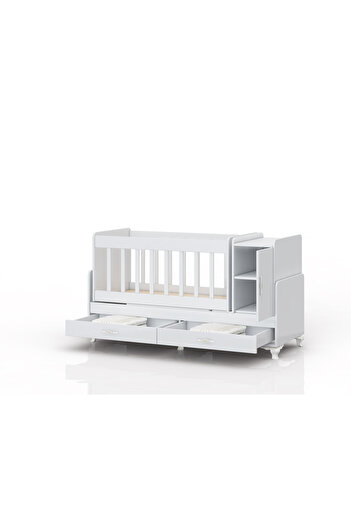 bebecoda Anne Yanı, Sallanır, Büyüyen Bebek Beşiği, Yataklı, Çekmeceli, Kapaklı 60 X 120