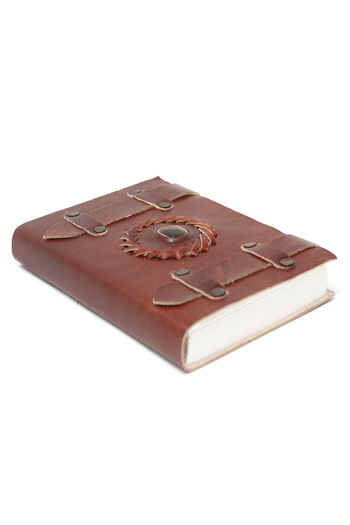 OEM Leather Journal | Handmade | with Tiger Eye Crystal | 15 x 10 cm *