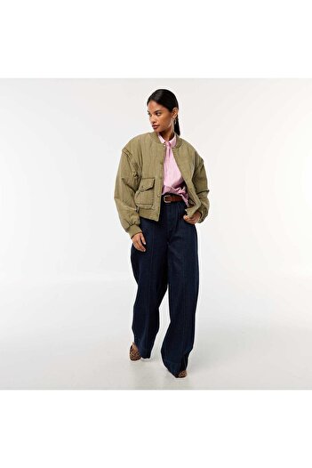 KIABI 2-in-1 quilted jacket with detachable sleeves GREEN