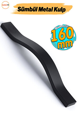 Badem10 Hyacinth Black Metal Handle 160 mm Modern Furniture Drawer Handle Kitchen Cabinet and Door Handles Durable