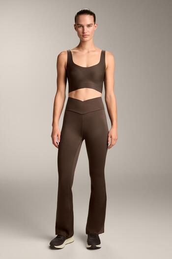 Oysho Perfect-adapt crossover V-waist flare trousers