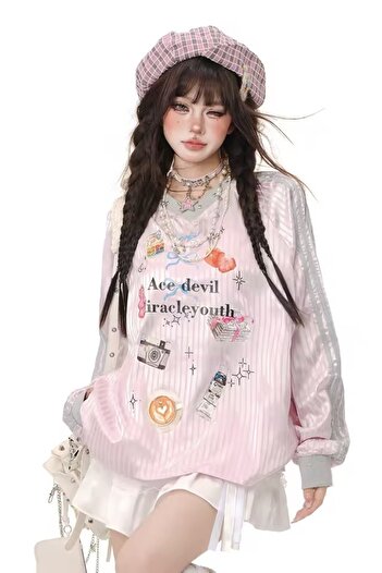 EFBUTİK Pembe Unisex Ace Devil Miracleyouth Uzun Kollu Jersey Forma