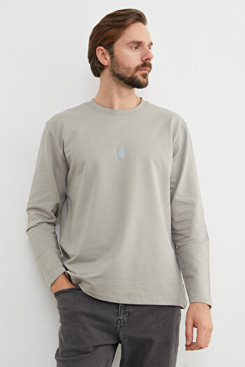 Fulla Moda Printed Crew Neck Sweatshirt