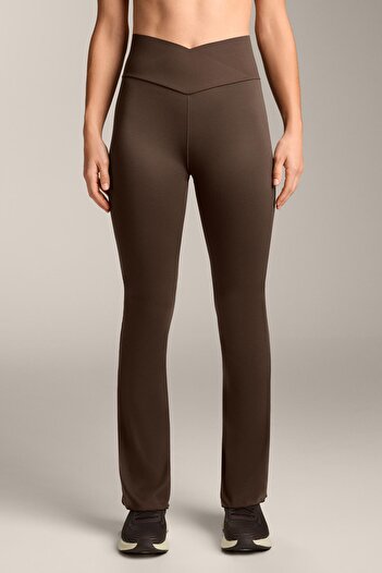 Oysho Perfect-adapt crossover V-waist flare trousers