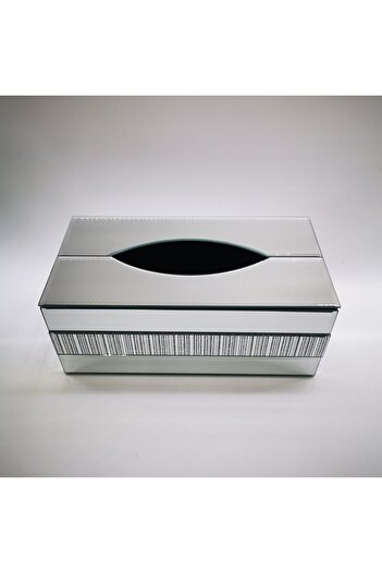 ORCHID GLASS TISSUE BOX MIRRROR FINISH SILVER