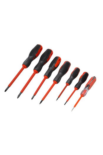 Lawazim Screwdriver Set - 7 Piece Insulated Flat & Philips with Ergonomic Grip and Carry Bag