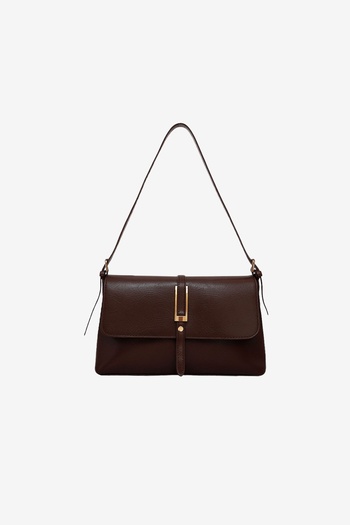 MARSEPTUN Sauve Large Buckle Detailed Bitter Brown Matte Bag