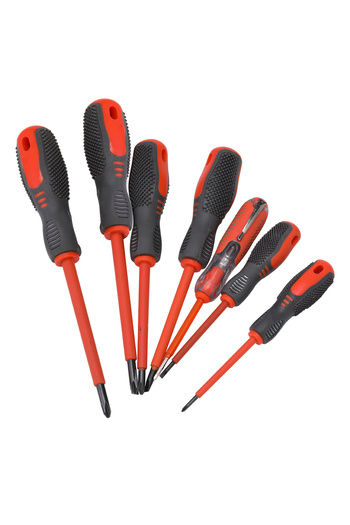 Lawazim Screwdriver Set - 7 Piece Insulated Flat & Philips with Ergonomic Grip and Carry Bag