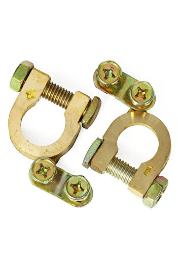 Rosfix Car Battery Clamp Set 600A | Brass, Adjustable, 6V/12V, 2 Pieces
