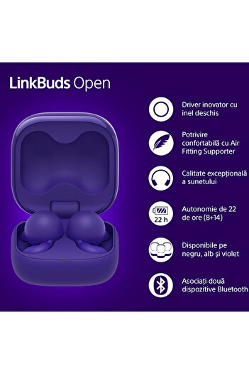 Sony LinkBuds Open WF-L910V, True Wireless, Bluetooth, Violet