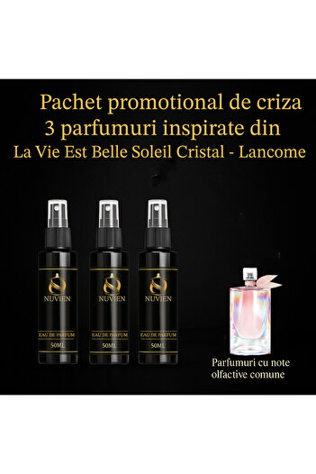 Nuvien Set of 3 Perfumes 50ml – Inspired by La Vie Est Belle Soleil Cristal L.