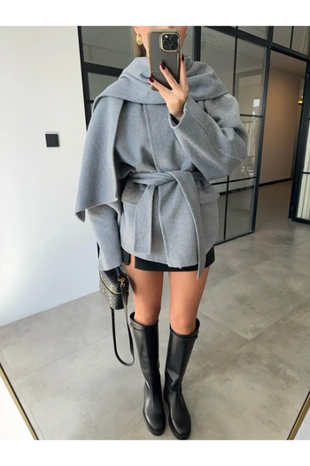 My Blog Gray 100% Wool Alpaca Coat - 512157