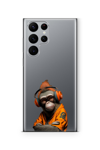 Multitronic Samsung Galaxy S25 Ultra Compatible 3D Monkey Design Printed Transparent Case