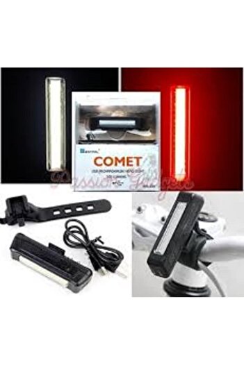Carsons Bike Dual Lamp Comet, USB Rechargeable, White and Red Light, 5 Modes