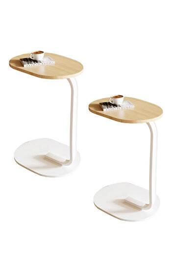 VariFurnx 2pcs 45*30*60cm C-Shaped Coffee Table Sofa Side Table End Table Small Coffee Table Couch Table