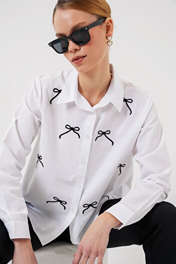 Hiccup Bdart Belted Patterned Poplin Shirt