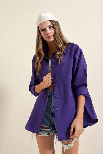 Hiccup Bdart Plus Size Button down Long Sleeve Shirt