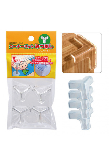 CARBOY Furniture Corner Protector, Three Sides, Transparent, 4 pcs