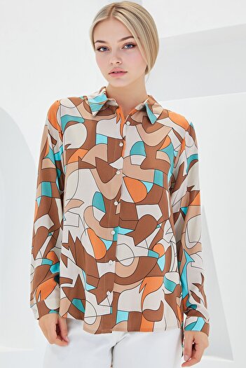 Hiccup Bdart Buttoned Closure Patterned Long Sleeve Shirt