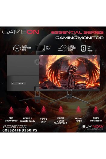 GAMEON 24 Inch Gaming Monitor | FHD 1080p, 160Hz Refresh Rate, 0.5ms MPRT, Fast IPS Panel, HDMI 2.1,