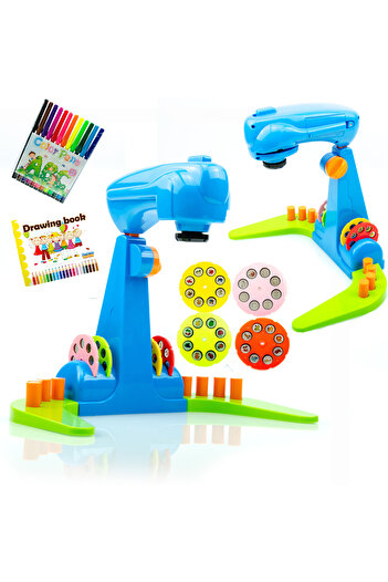 Rosfix Children's Drawing Projector Set 12 Markers + 4 Discs | Adjustable 25–34cm