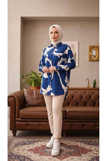 JESSE STORY Women's Patterned Viscose Shirt (Cotton) 85 cm