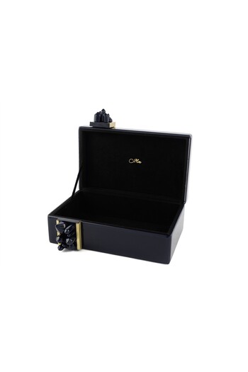 Mikasa Moor Polky Navy Blue Glass Coated Box 26X20X15Cm