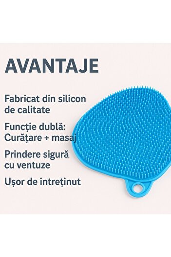 GermaNova Covoraș de baie sau duș GermaNova™ – silicon 2 în 1, antiderapant, cu funcție de masaj pentru picioare și spate