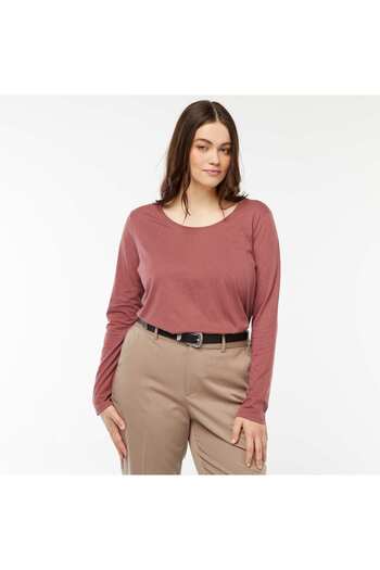 KIABI Plain long-sleeved jersey T-shirt PINK
