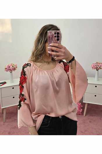 Welike Women's casual blouse with Anna embroidery