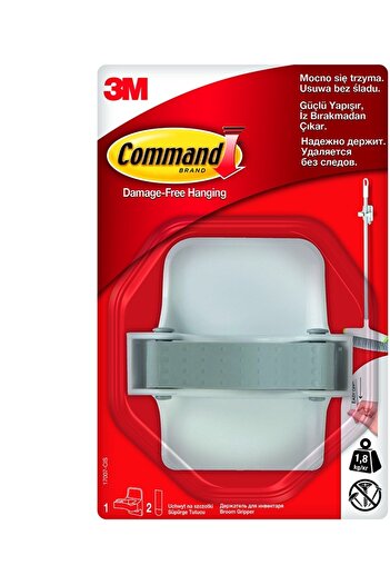 3M Adhesive broom holder, white + 2 double-sided adhesive tapes/set Command