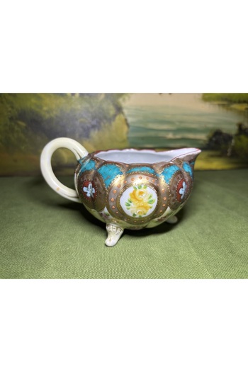 tayfuntufan antika koleksiyon Damla Enamel Decorated Porcelain Sauce Bowl Measures 13.5 Cm, 10 Cm, and 7.5 Cm.