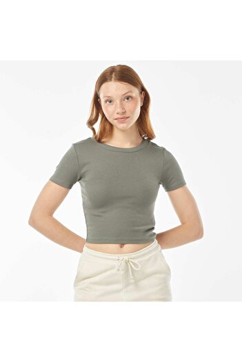 KIABI Short-sleeved cropped T-shirt GREEN