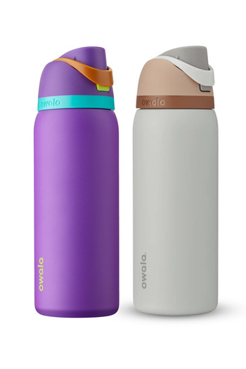 owala FreeSip® Pack of 2 White & Purple Stainless Steel Insulated Water Bottle 32oz