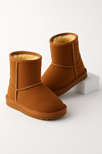 Zilvana Girl's Tan Regular Size Fur Winter Boots