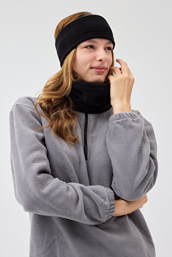 Butikgiz 100% Micro Polar Flexible Multifunctional Neck Collar + Headband Women's Winter Set