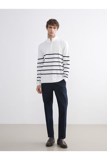 LC Waikiki İzr New Season Stand Collar Striped Men's Knitwear Sweater