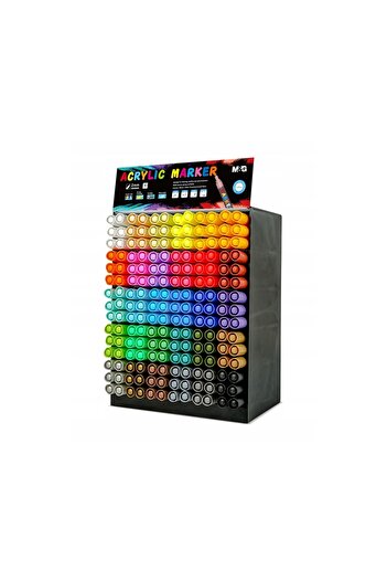 M&G Online Display marker with acrylic paint, round tip 2 mm, 30 colors, 180 pcs/set, M&G