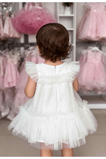 SIRRI Baby Girl Special Occasion Evening Dress with Headband – (6-24 Months)
