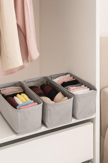 SER&YAT Drawer Organizer Set |   Set of 2 |   Foldable, Steel Support Drawer Clothing Organizer