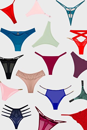 Cottonhill Women's Bikini Panties Brazilian Panties Thong Panties Mixed Pack 10 Pieces