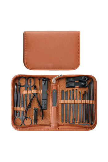Primo Plus Manicure Set, Professional Stainless Steel Pedicure Nail Clipper Tools Kit with PU