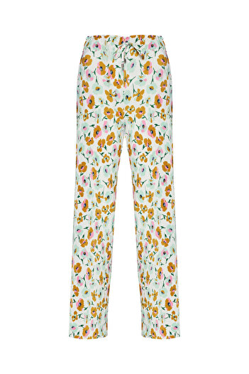 STELLA PULVIS White Elastic Waist Pleated Pocket High Waist Trousers