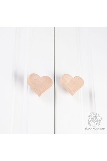 KOÇSAN Heart Wooden Handle Luxury Country Kitchen Furniture Cabinet Drawer Handle