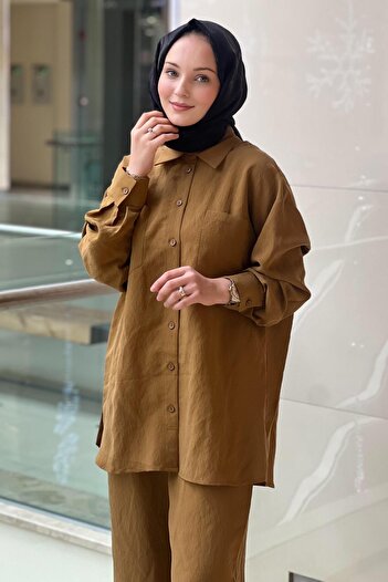 Nuss Double Pocket Shirt Loose Pants Ribbed Modal Set