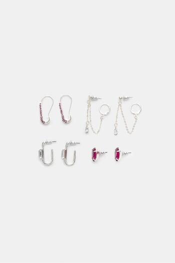 Stradivarius Set of 4 pairs of shiny earrings