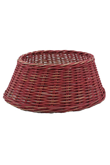 BraziPremium Red Christmas tree stand cover, rattan, 65 x 26 cm